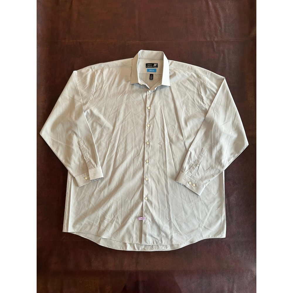 J. Ferrar Mens Big & Tall Stretch CoolMax Dress Shirt Light Gray 18.5 36-37
